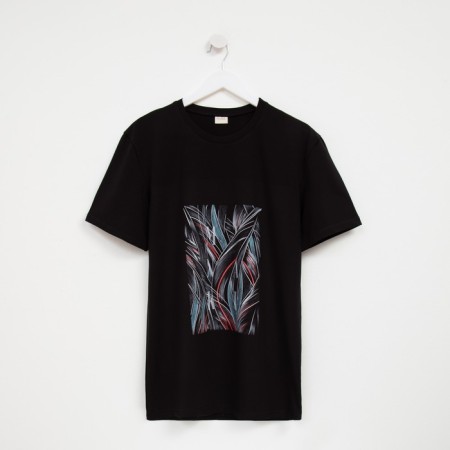 Male Minaku T-shirt with proprietary print Black color, rr 52-7