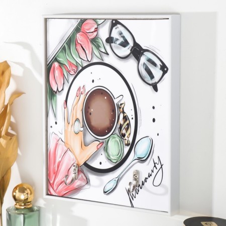 Decorative hooks 2 hooks "Break to cup of coffee" 19x24 cm-1
