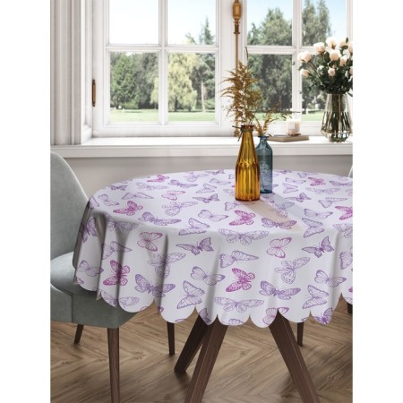 The tablecloth "Summer butterflies", Round, Saten, D = 150 cm