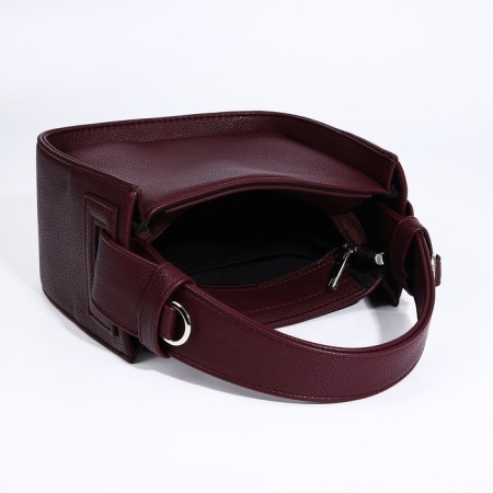 TEXTURA bag on the zipper, small size, burgundy color-2