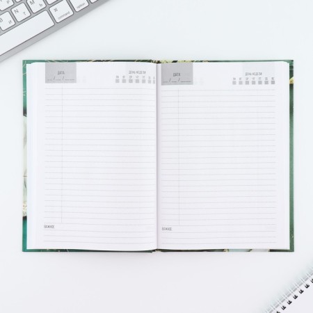 Diary in a solid cover A5, 80 sheets "Green marble"-2