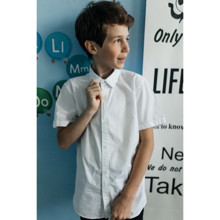 Surchachka upper for ISee boys, height 122-128 cm, white color-1