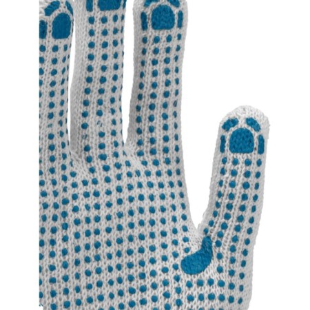 Gloves, x/b, knitting class 7, with PVC dots, white, set (5 pcs.)-1