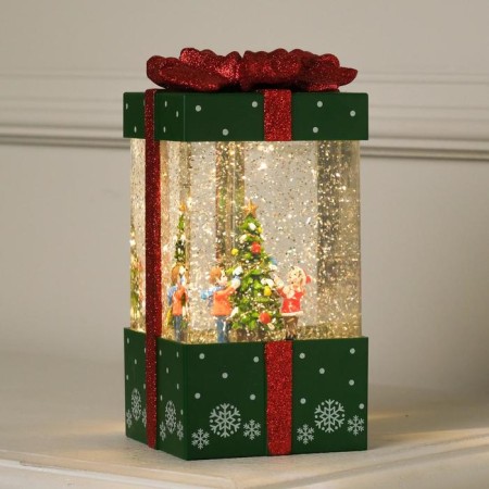 LED figure “Green Gift” 10 × 19 × 10 cm, plastic, AAX3 batteries (not in the kit), USB, glow warm white
