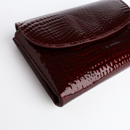 Women's wallet on a magnet, burgundy color-3