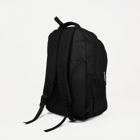 Male backpack, Marat, 3 lightning departments, 3 external pockets, black/blue color-3