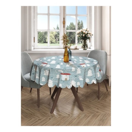 The tablecloth “Snow settlement”, round, Saten, d = 150 cm-1