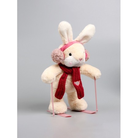 Soft toy "Little Friend", skiing, red scarf-9