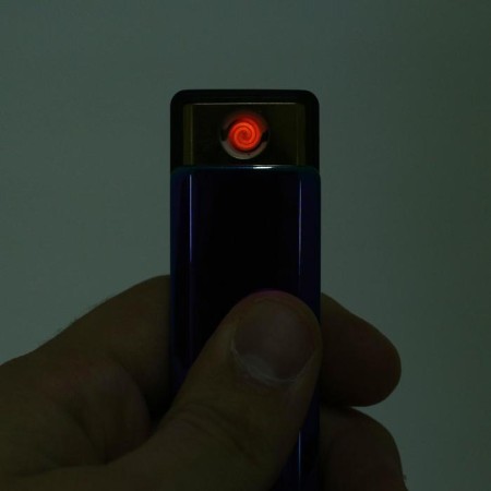 Electronic lighter, USB, spiral, flashlight, 2.5 x 7.5 cm, blue-4