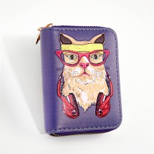 Wallet children 07-01-13 Cat, 11*2.5*9 cm, 3 departure, d/card, d/coins, gray