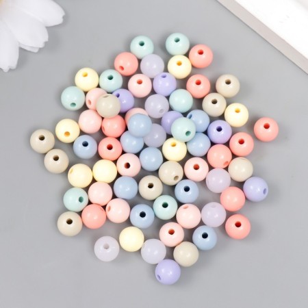 Beads for creativity plastic "pastel colors" matte set 20 grams d = 0.8 cm