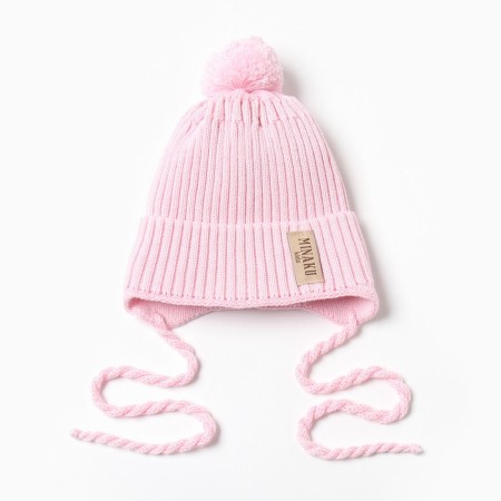 Children's hat minku, rr 44-46, pale pink color