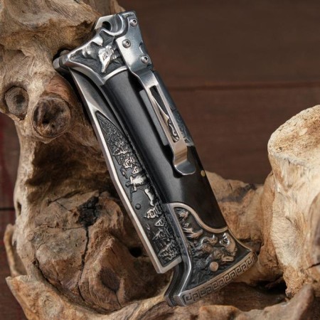 Folding "Barin" steel - 65x13, handle - wood, 23 cm-9