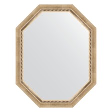Mirror in the baguette frame, aged silver with weaving 70 mm, 73x93 cm