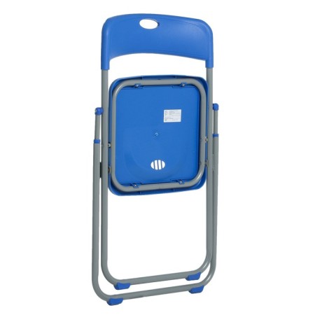 Folding chair on a metal frame, blue-3