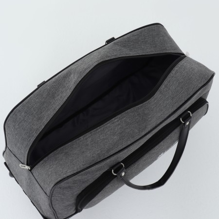 Road bag on wheels, outer pocket, gray color-4