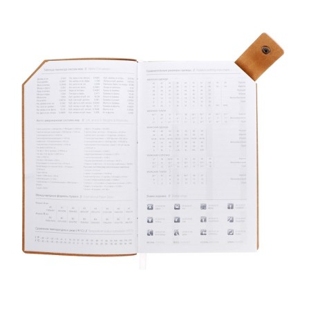 Lotted diary, 120x200 mm 128 sheets, leatherette, gray block 70 g/m2, lies, refuge with a colored button, beige-4