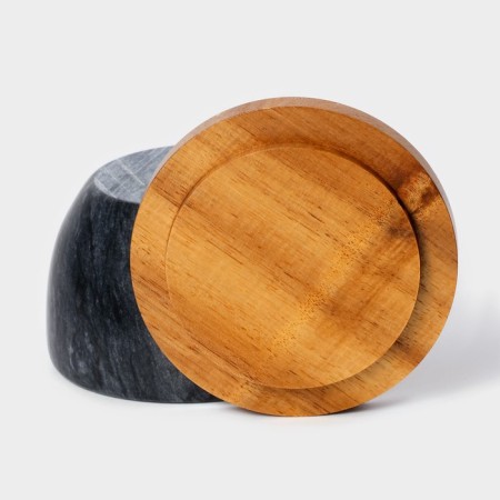 Bank for bulk products Magistro Marte, Marble, 150 ml, D = 10 cm, black color-5