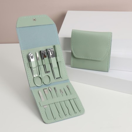 Manicure set, 12 items, in case, menthol color-2