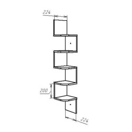 The angle of the angular hinged loft, 224x224x1280, white-1