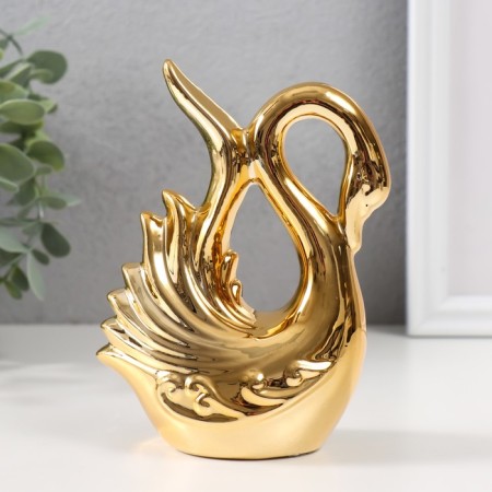 Souvenir Ceramics "Swan. Subordance" gold 6x10.5x14 cm