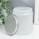 Bank for candles glass with a white matte lid 8.8x7x7 cm