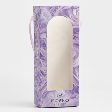 Package Pack for Flowers with a plastic window, Flowers, lilac, 30 x 12 x 8 cm-1