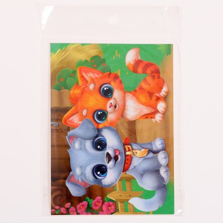 Application with rhinestones for children "Puppy with a kitten", A6, a set for creativity-3
