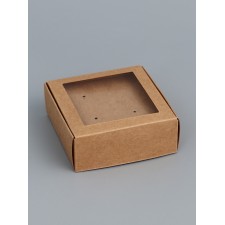 Jewelry box with PVC window 8 x 8 x 3 cm, craft