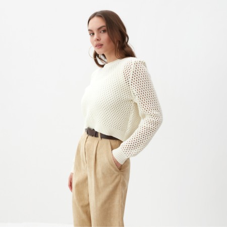Jumper Women's Mist "Heart", p. S, milk-4