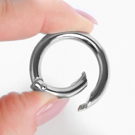 Karabin ring, d = 25/35 mm, thickness - 5 mm, silver color-2
