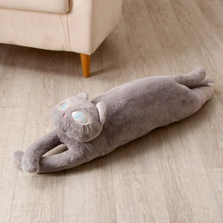 Soft toy "Cat", 90 cm, gray color