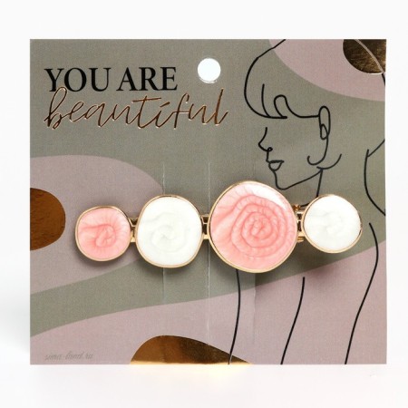 Stylish hairpin on the substrate You are beautiful, 0.3 x 1.5 x 6.2 cm-1
