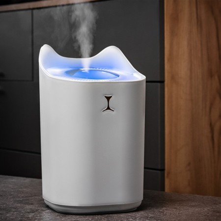 Air humidifier Luazon HM-3, ultrasonic, 3.3 l, multi-light, USB, white
