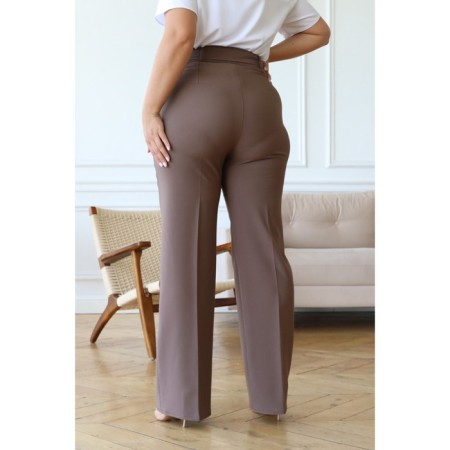 Female trousers, size 46, brown color-5