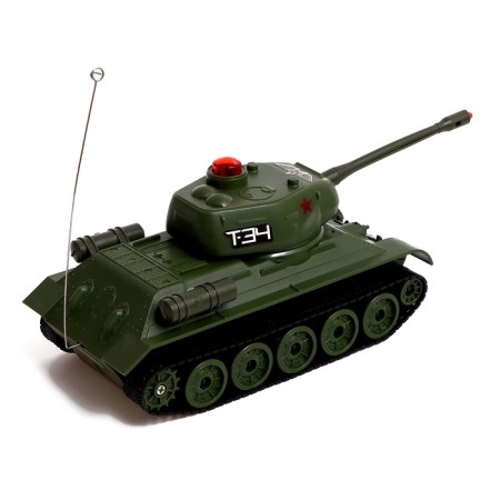 Radio controlled T34, works on the battery, light and sound, green color-2