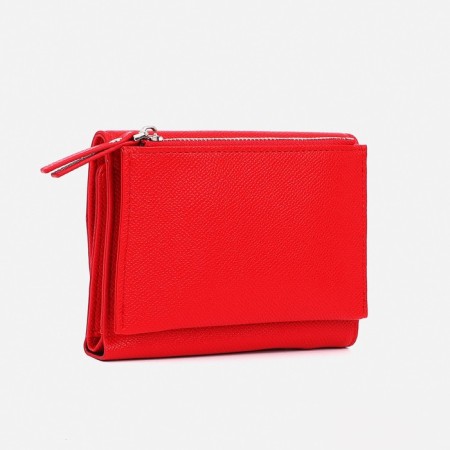 Women's wallet on magnet, red color-1