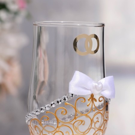 Set of wedding glasses "luxury", golden-2