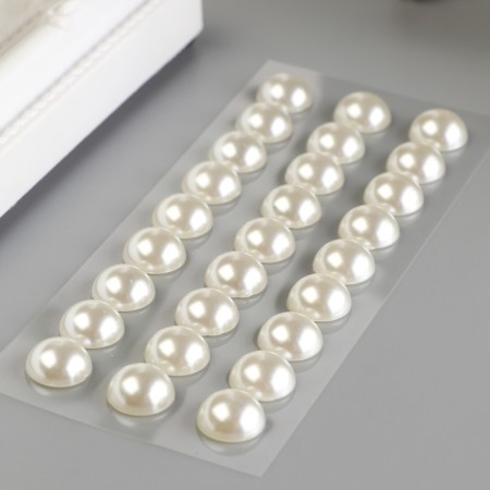 Decorative stickers "Pearls" 1 cm, 27 pcs, milk-1