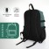 Youth backpack from textiles, 2 pockets, black/green color