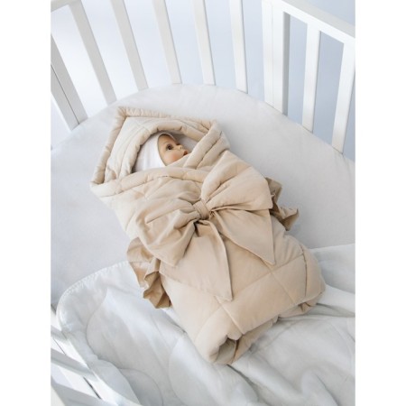 The blanus of Lullaby is quilted, size 93x2x93 cm, beige color-3