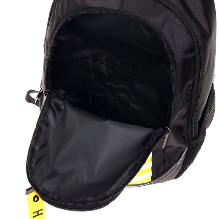 School backpack 42 x 30 x 20 cm, ergonomic back, Hatber Sreet, Hard Bro, Black/Yellow NRK_78119-7