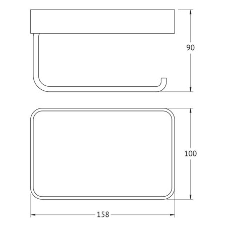Toilet paper holder with a shelf, chrome-1