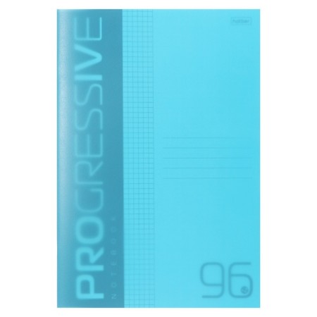 A4 notebook, 96 sheets in a cage, progressive, plastic cover, block 65 g/m2, turquoise