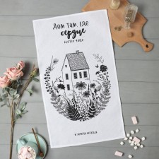 Towel of the kitchen shade “House where the heart” 35x60 cm, 100% HL, 160g/m2
