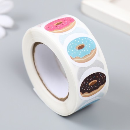 Stick Paper "Donuts" d = 2.5 cm 500 pcs in a roll 3x6.5x6.5 cm-1