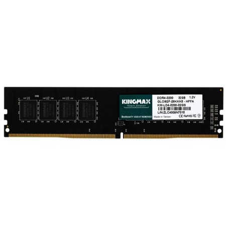 Memory DDR4 32GB 3200MHz KINGMAX KM-LD4-3200-32GS RTL PC4-25600 CL22 DIMM 288-PIN 1.2V RET 1065004-2