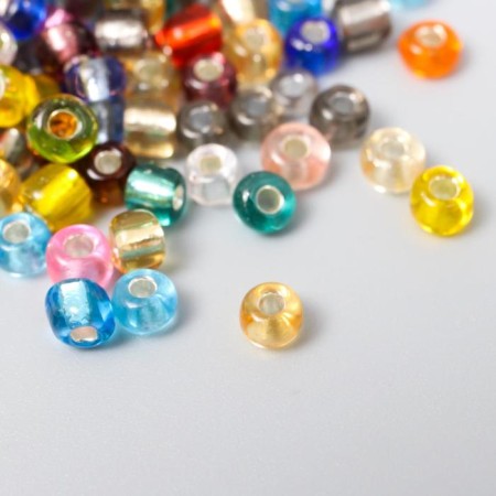 Round beads 6/0 in the bottle "Multi-colored" transparent-color 20 g-2