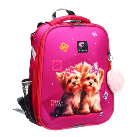 School backpack 38 x 30 x 16 cm, ergonomic back, stavia "york", pink-1