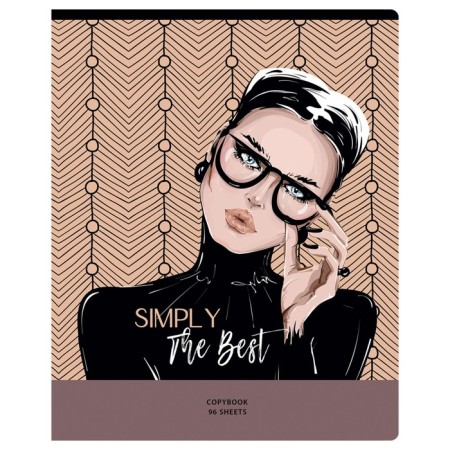 A notebook of 96 sheets in the Simply The Best cage, cover coated cardboard, glossy lamination, offset block, mix-4